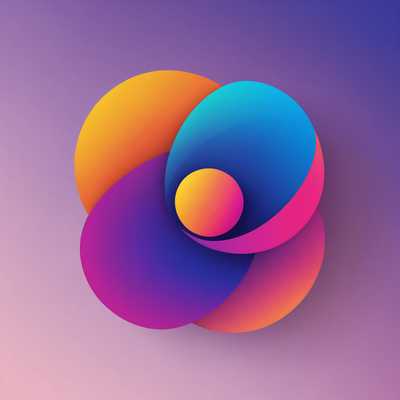 Das Bild zeigt ein modernes, minimalistisches Logo vor einem farbenfrohen Farbverlaufs-Hintergrund. Das Logo verwendet schlanke Linien, geometrische Formen und abstrakte Elemente. Der Farbverlauf im Hintergrund wechselt fließend zwischen kräftigen Blau-, Lila-, Pink-, Orange- und Gelbtönen und sorgt so für eine visuell ansprechende und dynamische Darstellung. Der Gesamteindruck ist zeitgemäß und auffällig, mit einer sauberen und polierten Ästhetik.