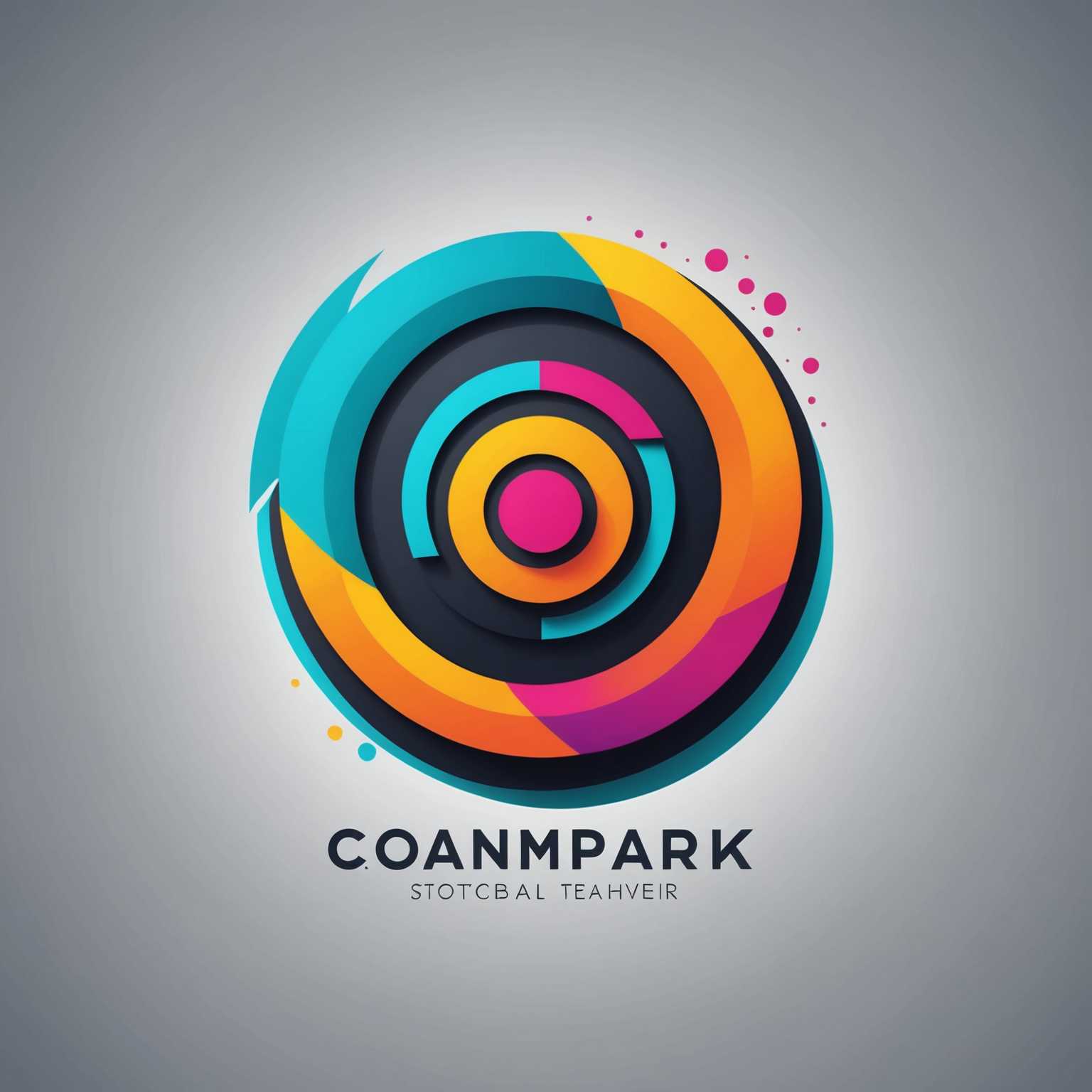 Ein lebendiges und modernes Logo-Design mit anpassbarem Text. Das Logo verwendet zeitgenössische Grafikelemente mit kräftigen Farben.