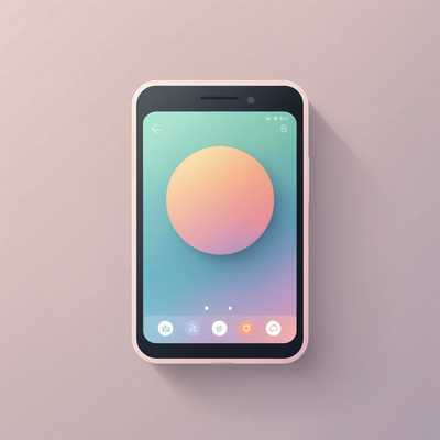 Ein vektorisiertes Symbol eines Smartphones mit einem sauberen, minimalistischen Design. Das Symbol zeichnet sich durch eine dünne, gleichmäßige Strichstärke und eine Farbkombination aus schwarzen, weißen und gedämpften Pastellfarben aus und befindet sich innerhalb eines gleichmäßig großen quadratischen Rahmens.