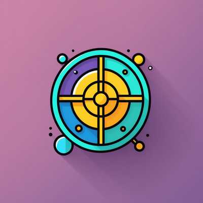 Buntes Ziel-Icon mit Kreuzhaar Design | Stilvoll & Einzigartig