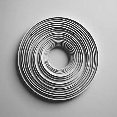 3D-Tunnel: Graue Spiralmuster in Schichten