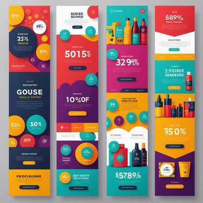 Bunte Verkaufsbanner: Moderne Designs, Rabatte & Produktaktionen