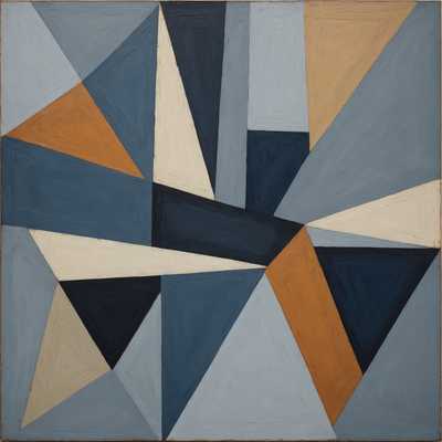 Abstrakte Komposition: Geometrische Formen auf Texturhintergrund