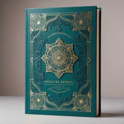 Dunkeltürkises Buch mit Goldprägung und Mandala-Motiv