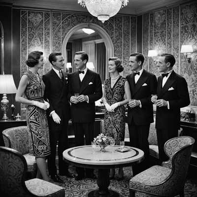 Elegantes Treffen: Stilvolle Gäste im dekorierten Raum