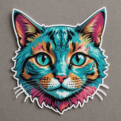 Frecher Fantasie-Katzenaufkleber