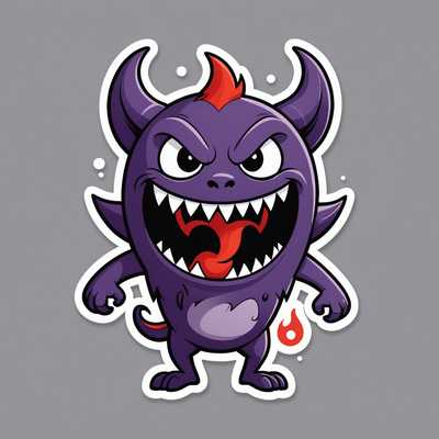 Frecher Geistersticker mit grimmigem Grinsen