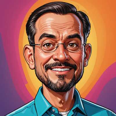 Diese Karikatur zeigt ein humorvolles Cartoon-Design mit übertriebenen Gesichtszügen und unverkennbaren Persönlichkeitsmerkmalen. Durch den Einsatz von übergroßen Proportionen und lebendigen Farben entsteht ein ausdrucksstarkes Bild. Die klare Linienführung und die professionelle Illustrationsqualität tragen zur fesselnden und spaßigen Ästhetik dieser humorvollen Figur bei.
