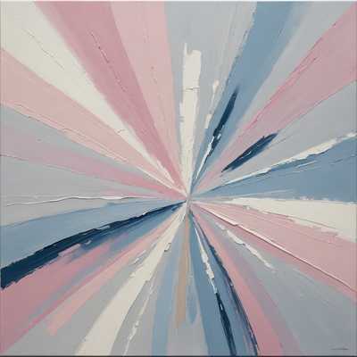 Das Gemälde "Brushstroke Soft Tones" zeigt breite und glatte Pinselstriche, die harmonisch ineinander übergehen. Die Farbpalette besteht überwiegend aus sanften, gedämpften Farben wie Pastellrosa, sanften Blautönen, cremigen Weißtönen und hellen Grautönen. Die Pinselstriche fließen mühelos ineinander und erzeugen eine beruhigende visuelle Wirkung. Die Texturen sind weich und zart, ohne scharfe Linien oder harte Kontraste. Die Gesamtkomposition erscheint abstrakt und konzentriert sich auf das Zusammenspiel von Farben und Texturen, ohne konkrete Objekte oder Szenen darzustellen.