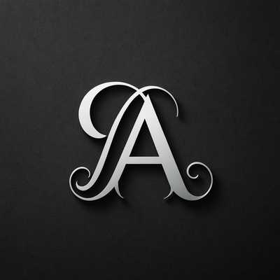 3D-Silberbuchstabe "A" auf dunklem Hintergrund