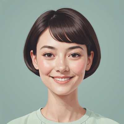 Das Bild zeigt ein flaches Illustrationsporträt einer Person. Die Figur hat ein rundes Gesicht mit vereinfachten Gesichtszügen, einschließlich Augen, Nase und Mund. Die Person hat kurzes, ordentlich gestyltes Haar und scheint leicht zu lächeln. Der Hintergrund ist eine einfarbige, möglicherweise pastellfarbene Fläche, die eine saubere Leinwand für den Avatar bietet. Der Stil ist minimalistisch mit klaren Linien und kräftigen Farben, was ihm eine zeitgenössische und moderne Anmutung verleiht. Das Gesamterscheinungsbild ist zugänglich und freundlich und passt gut in den Kontext eines Avatars oder Profilbildes.