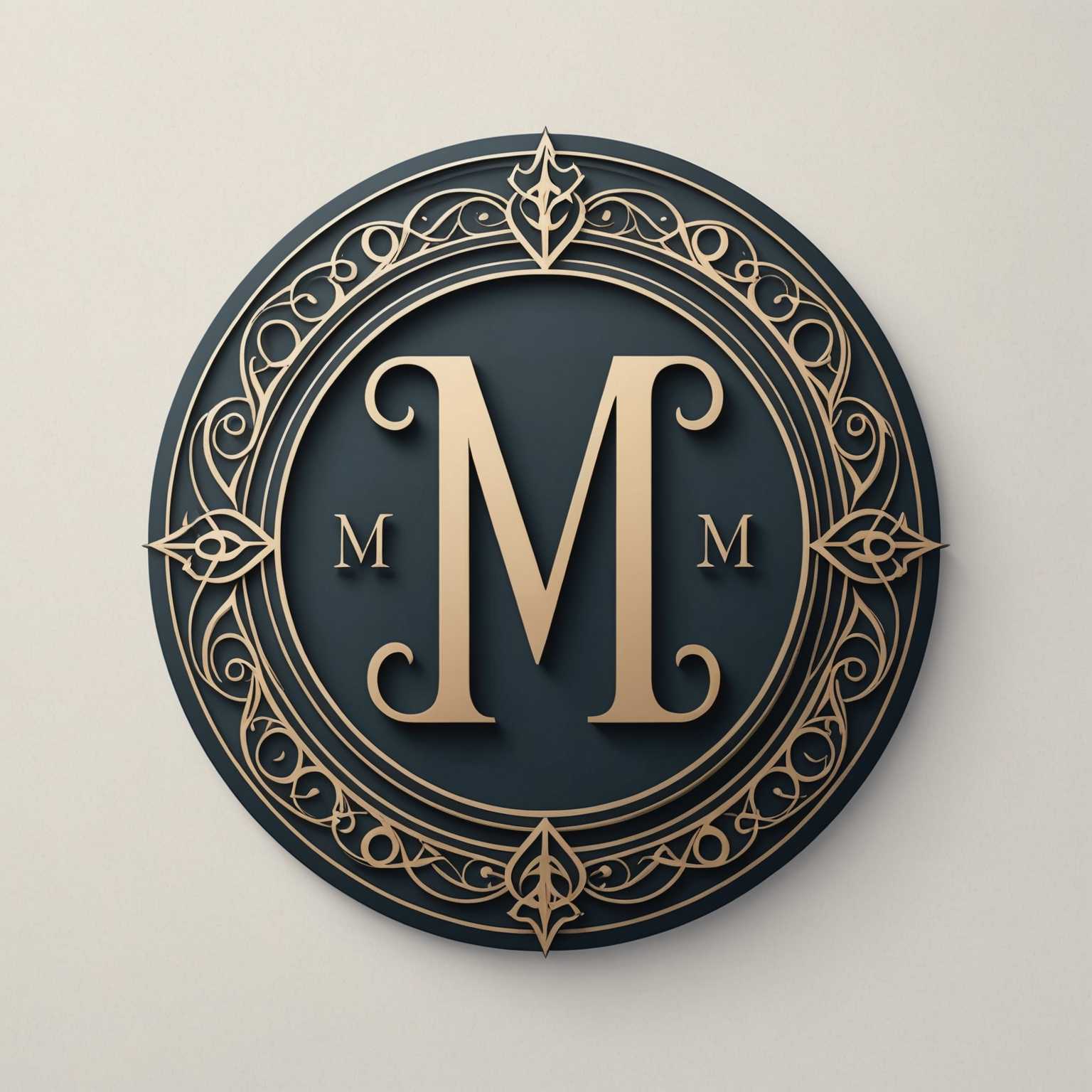 Das Bild zeigt ein sorgfältig gestaltetes Monogramm-Logo, das sich um einen stilisierten Buchstaben zentriert. Der Buchstabe ist fett und künstlerisch ausgeführt, kombiniert dabei saubere, scharfe Linien mit eleganten Kurven. Die Typografie ist modern mit geometrischen Elementen, und das Design weist subtile Verzierungen wie Schnörkel oder Serifen auf, die für Raffinesse sorgen. Das Monogramm ist von einem minimalistischen, kreisförmigen Rahmen umgeben, der den Buchstaben betont und gleichzeitig Einfachheit bewahrt. Die Farbpalette ist monochrom, mit Schattierungen von Schwarz, Weiß oder Grau, was den Kontrast und die Klarheit unterstreicht. Das Gesamterscheinungsbild ist professionell und elegant, geeignet für Branding in verschiedenen Branchen.