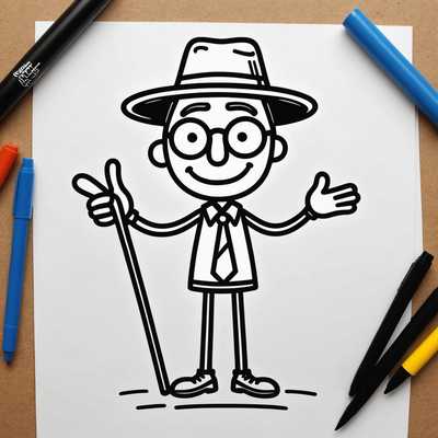 Eine verspielte Sammlung skurriler, handgezeichneter Strichmännchen-Kritzeleien, die mit einem Sharpie erstellt wurden. Die Icons sind einfach, aber ausdrucksstark und zeigen verschiedene Charaktere und Objekte in einem skurrilen Cartoon-Stil. Die Strichmännchen werden in verschiedenen Posen und Aktivitäten dargestellt, jede mit übertriebenen, humorvollen Ausdrücken. Die Kritzeleien enthalten Elemente wie Hüte, Brillen, übertriebene Gliedmaßen und amüsante Accessoires. Einige Strichmännchen stellen Emotionen dar, während andere scheinbar miteinander oder mit einfachen Requisiten interagieren. Der Gesamteindruck ist leicht und macht Spaß.