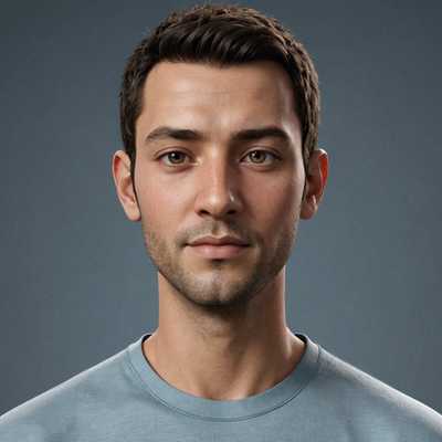 Das Bild zeigt einen hochdetaillierten und realistischen 3D-Avatar einer Person, der verblüffende Ähnlichkeiten mit einem Foto aufweist. Der Avatar hat einen natürlichen Hautton, sorgfältig gerenderte Gesichtszüge wie Augen, Nase, Mund und Haare, was ihm ein lebensnahes Aussehen verleiht. Die Kleidung wirkt lässig, möglicherweise ein T-Shirt oder alltägliche Kleidung. Der Hintergrund ist schlicht und unauffällig, so dass der Fokus ausschließlich auf dem Avatar liegt. Die gesamte Ästhetik ist die eines gut gearbeiteten 3D-Modells, das für Videos, Reels oder ähnliche Medieninhalte gedacht ist.