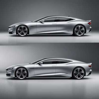 Futuristisches Sportwagen-Design: Silber, Aerodynamisch, Modern