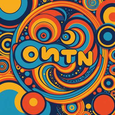 Dieses Bild zeigt eine lebendige, retro-inspirierte Poster-Illustration mit kühnen, wirbelnden Mustern und grooviger Typografie aus den 1960er und 1970er Jahren. Helle, kontrastreiche Farben wie Orangen, Gelb, Rot und Blau dominieren das Design und schaffen eine psychedelische Atmosphäre. Der Illustrationsstil ist verspielt mit fließenden Linien und abstrakten Formen. Der Gesamteindruck ist nostalgisch, erinnert an klassische Vintage-Konzertplakate mit einem Hauch von Modernität in der sauberen Ausführung. Es gibt keine Bilder von Menschen, Tieren oder bestimmten Objekten, nur eine abstrakte Zusammenstellung von Farben und Formen, die ein Gefühl von Bewegung und Energie hervorrufen.