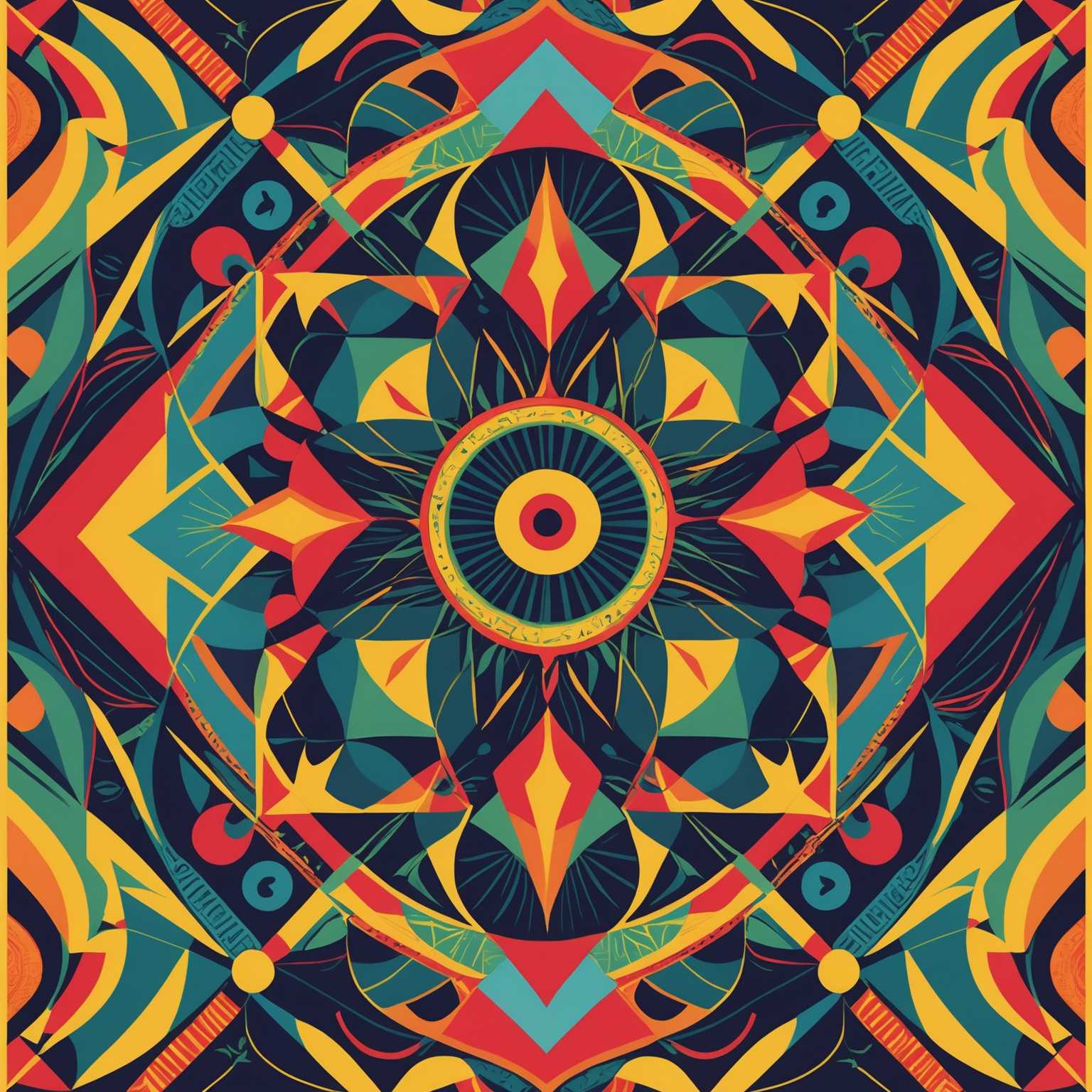 Das Bild zeigt lebendige, bunte Grafikdesign-Plakate mit komplizierten Mustern. Die Muster sind mutig und dynamisch und kombinieren geometrische Formen, abstrakte Elemente und fließende Linien. Die Farbpalette ist vielfältig und umfasst helle und kontrastreiche Farben wie Rot, Blau, Gelb und Grün. Jedes Plakat zeigt einen unverwechselbaren künstlerischen Stil und verbindet oft moderne und traditionelle Illustrationstechniken. Das Gesamtbild ist visuell anregend und legt den Schwerpunkt auf künstlerischen Ausdruck und Kreativität.