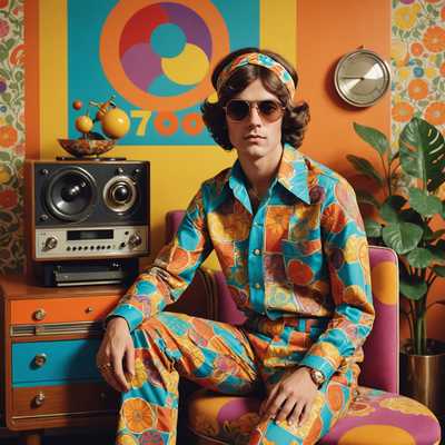 Bunter Retro-Look: 70er-Jahre Outfit & Zimmer-Deko